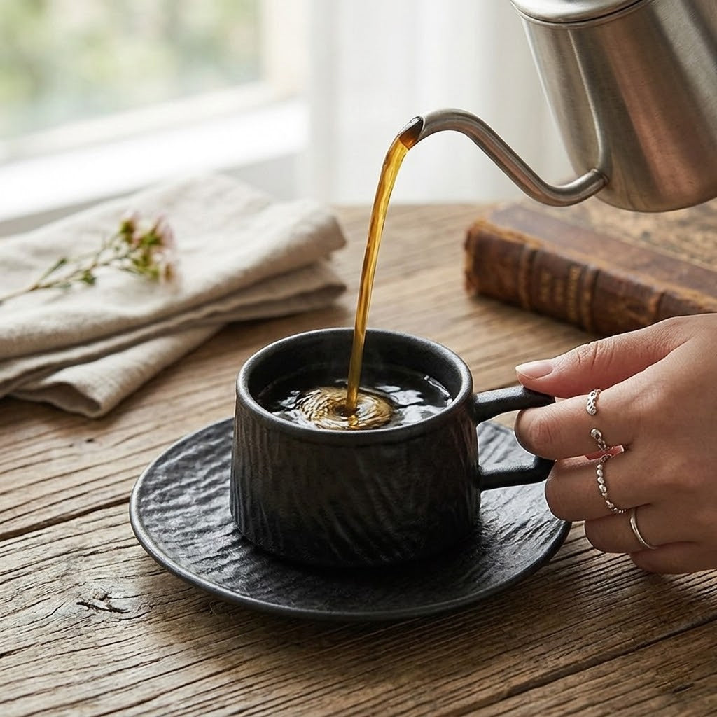 Retro Stone Texture Espresso Set
