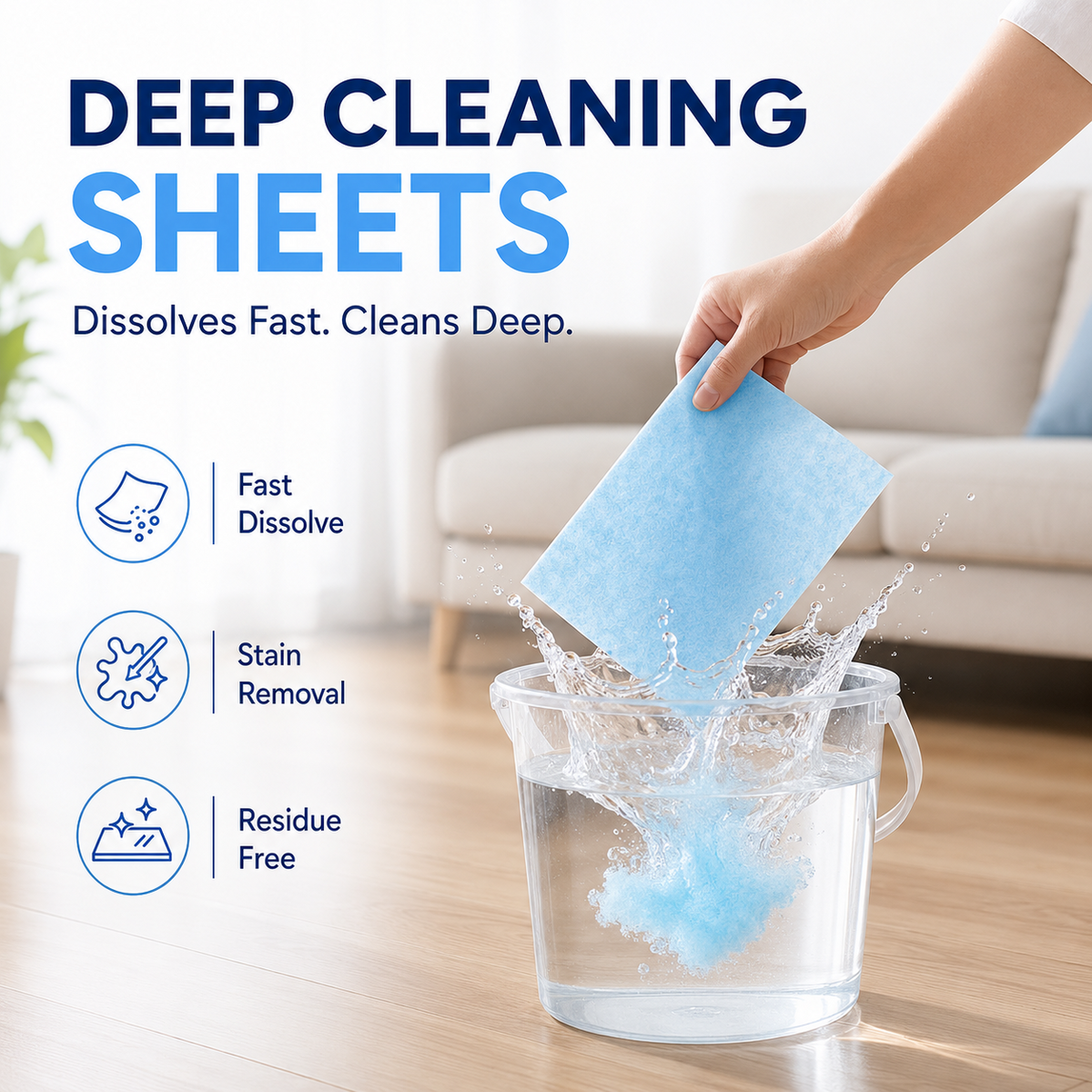 ✨ Buy 1 Get 1 Free  FloorGlow™ 4-in-1 Cleaning Sheets