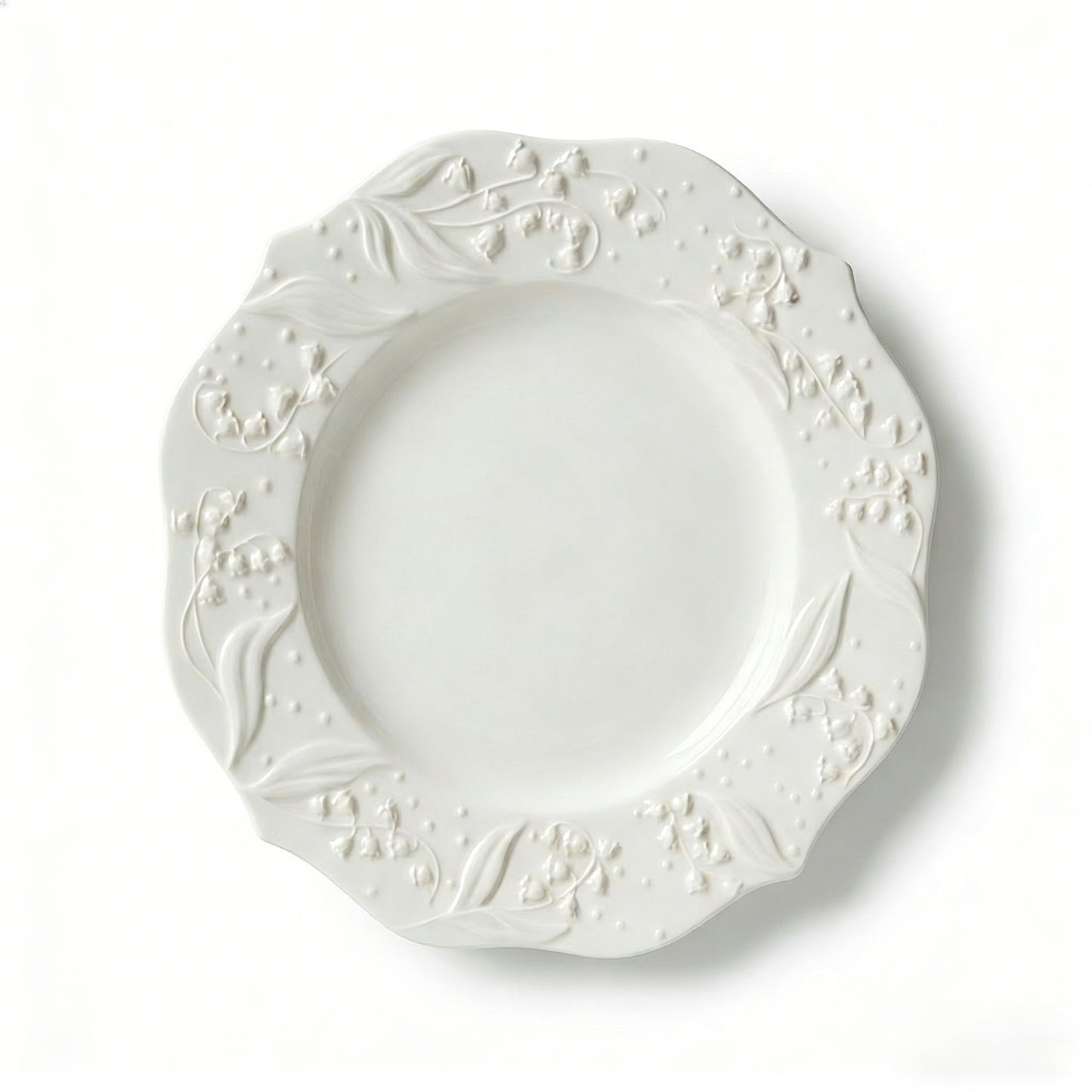 Embossed Lily of the Valley Ceramic Plate