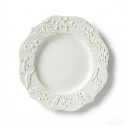 Embossed Lily of the Valley Ceramic Plate