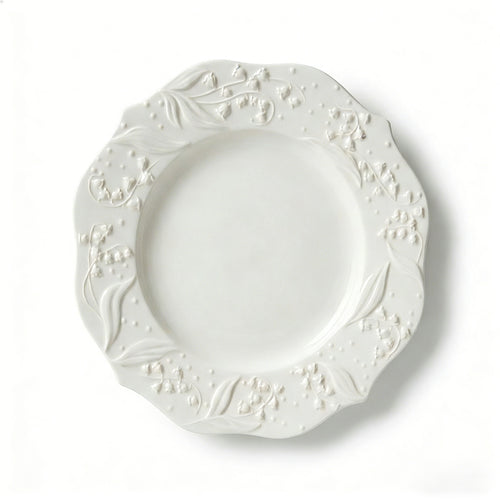 Embossed Lily of the Valley Ceramic Plate