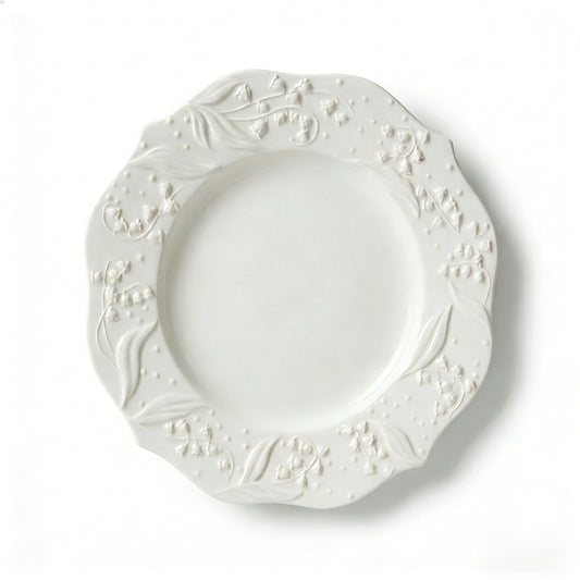 Embossed Lily of the Valley Ceramic Plate