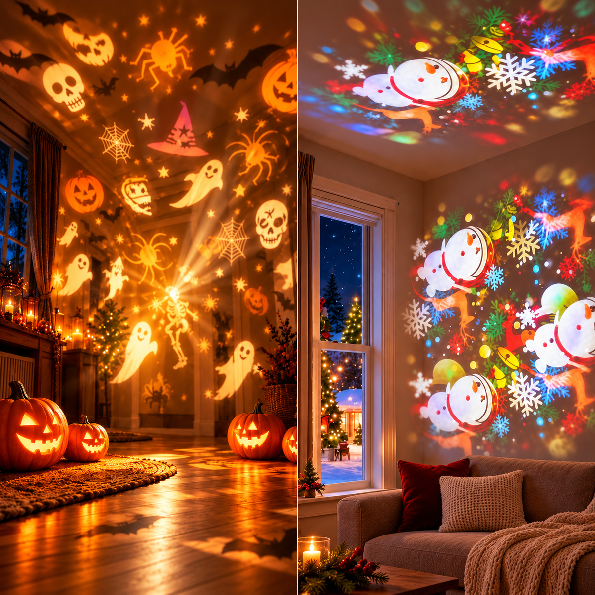 ✨ Christmas Projection Night Light – Turn Your Room Into a Holiday Wonderland
