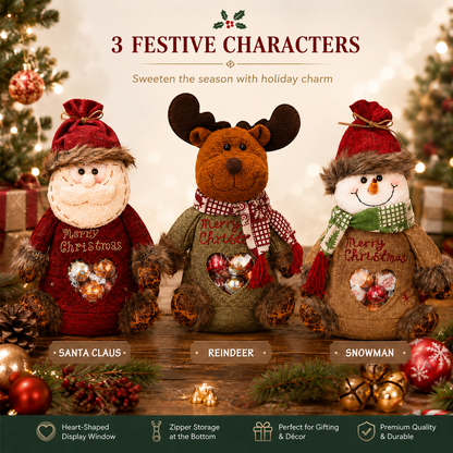 🎄Reusable Zippered Christmas Gift Bags – 3 Festive Designs 🎁