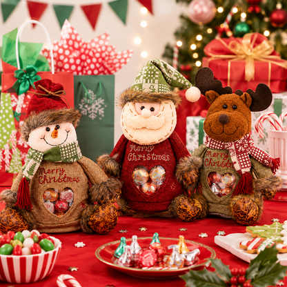 🎄Reusable Zippered Christmas Gift Bags – 3 Festive Designs 🎁