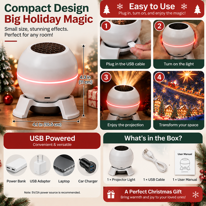 ⭐ Turn Any Room Into a Christmas Wonderland – Holiday Projection Night Light