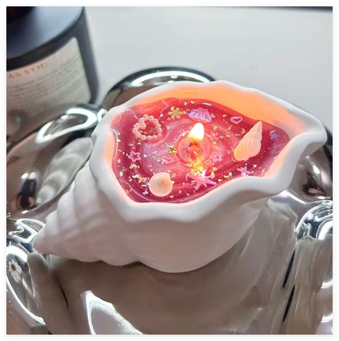 ✨ Starlit Ocean Shell Candle | Celestial Galaxy Aromatherapy