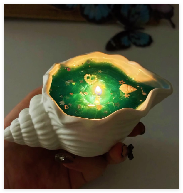 ✨ Starlit Ocean Shell Candle | Celestial Galaxy Aromatherapy