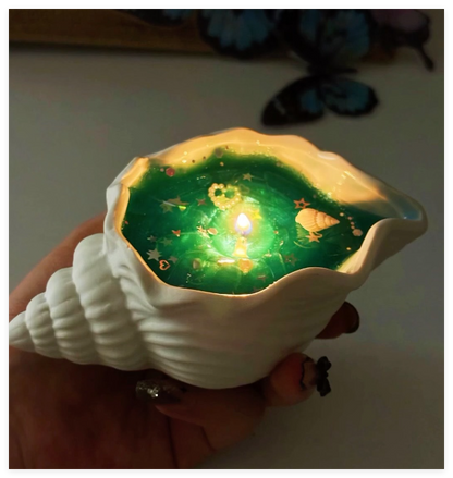 ✨ Starlit Ocean Shell Candle | Celestial Galaxy Aromatherapy