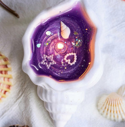 ✨ Starlit Ocean Shell Candle | Celestial Galaxy Aromatherapy