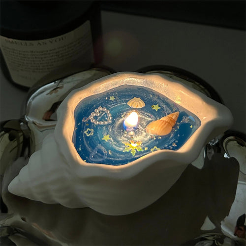 ✨ Starlit Ocean Shell Candle | Celestial Galaxy Aromatherapy