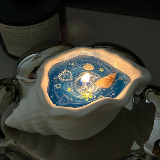 ✨ Starlit Ocean Shell Candle | Celestial Galaxy Aromatherapy