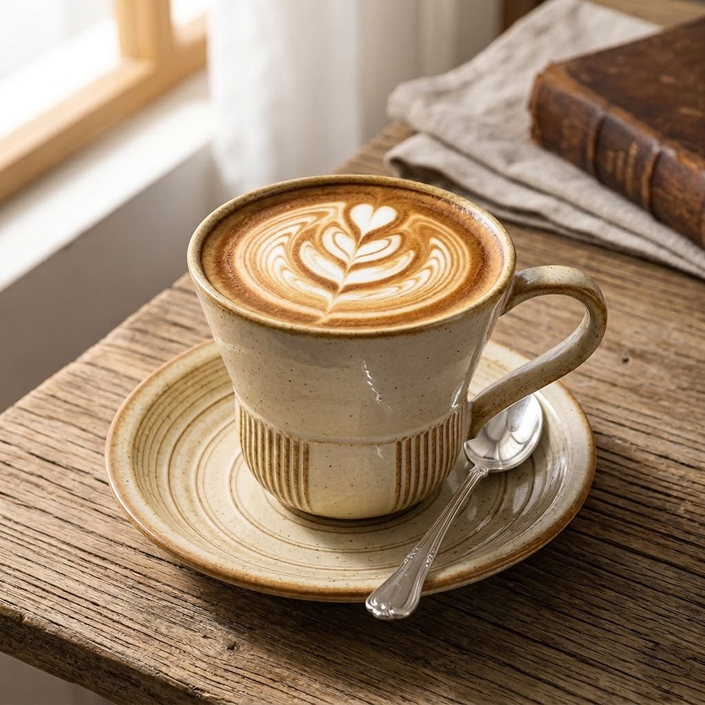 Retro Trumpet Coffee Cup and Saucer